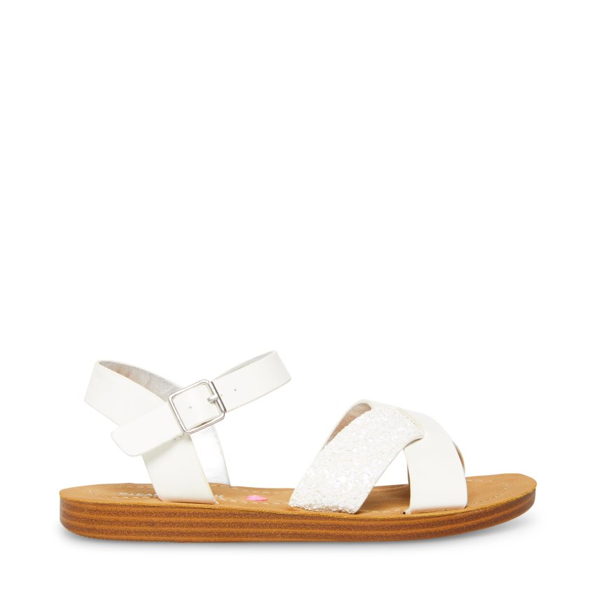 Sandalias Planas Steve Madden Jleague Niños Blancas | ES JS01SE